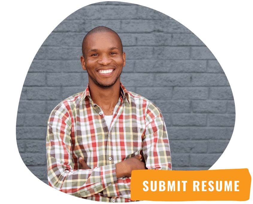 Man smiling after submitting resume